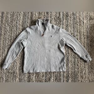 Polo Ralph Lauren Gray QuarterZip Sweater L 22.5x21.5